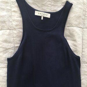 LIKE NEW Sandro fitted sleevless top, 1, Navy